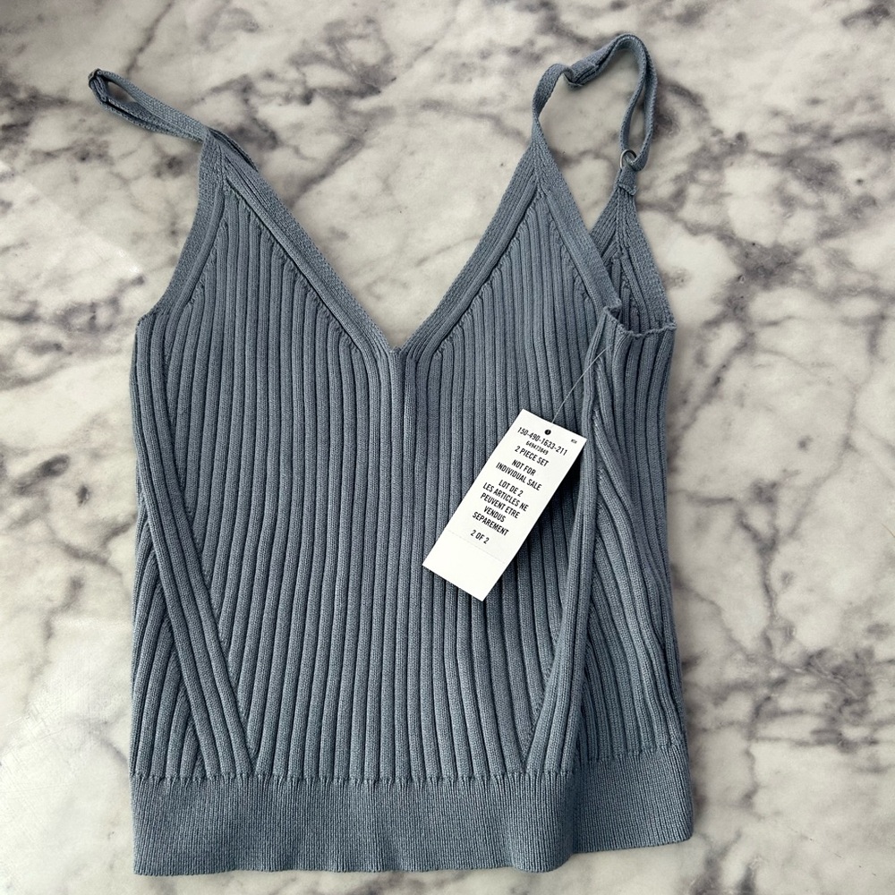 Abercrombie & Fitch Blue Ribbed Camisole